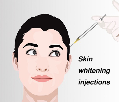 Skin whitening injections before and after